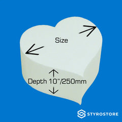 10 inch / 250mm Deep Heart Shape Cake Dummies