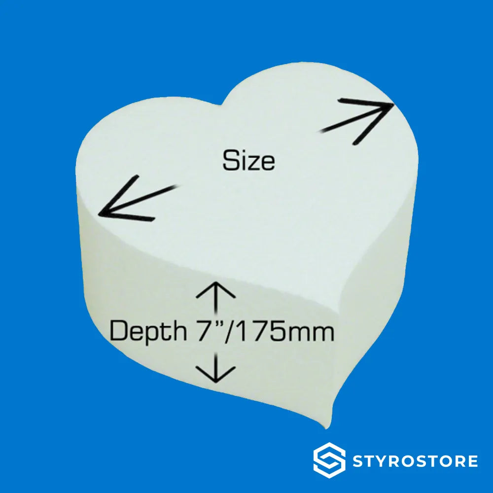 7 inch / 178mm Deep Heart Shape Cake Dummies