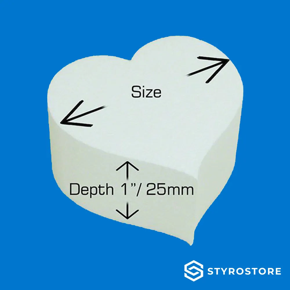 1 inch / 25mm Deep Heart Shape Cake Dummy