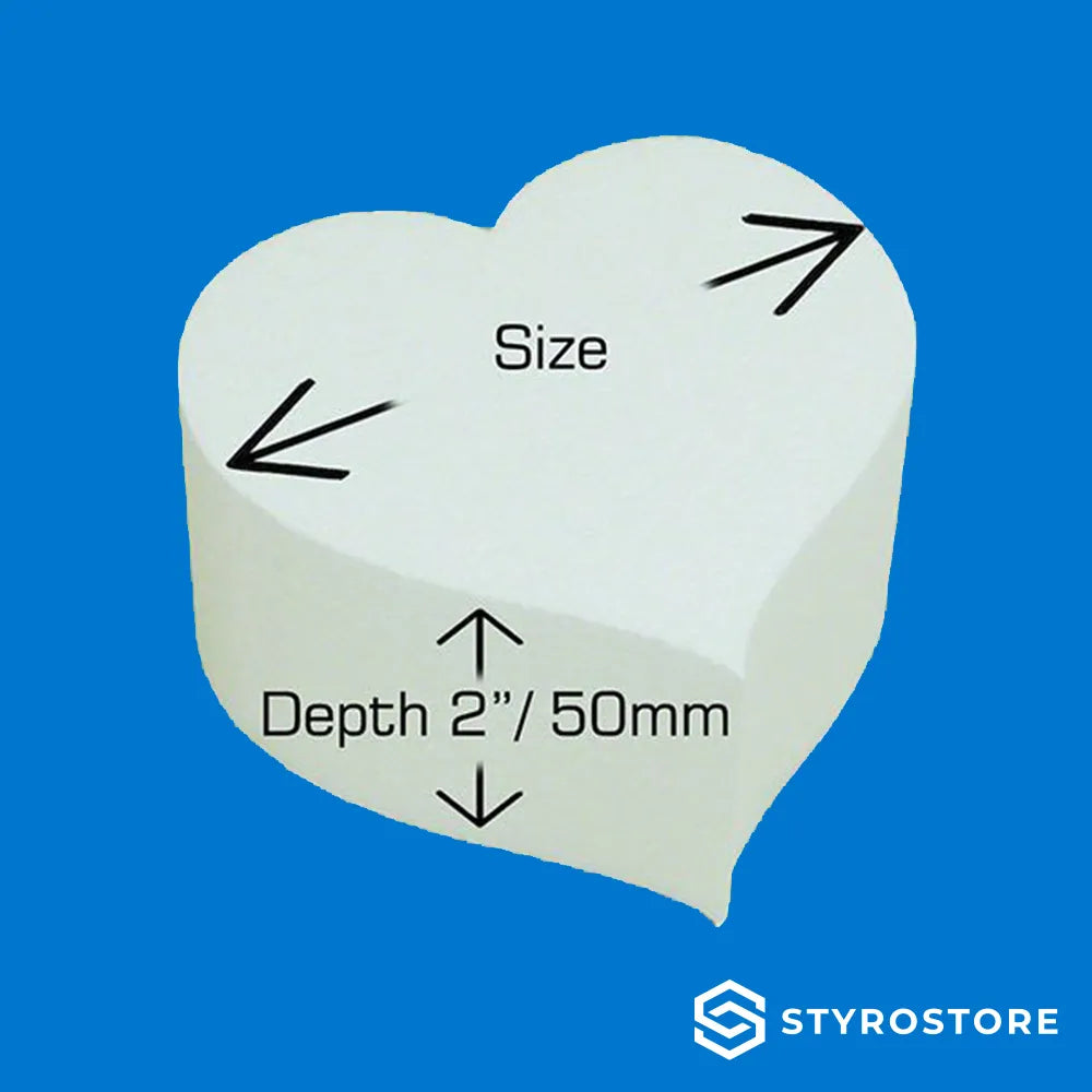 2 inch / 50mm Deep Heart Shape Cake Dummy