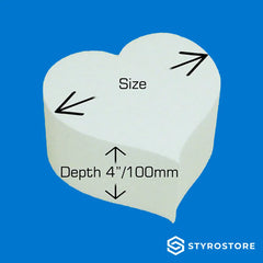 4 inch / 100mm Deep Heart Shape Cake Dummy