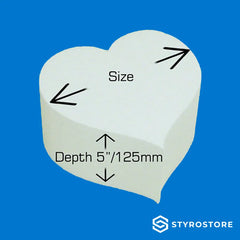 5 inch / 125mm Deep Heart Shape Cake Dummy