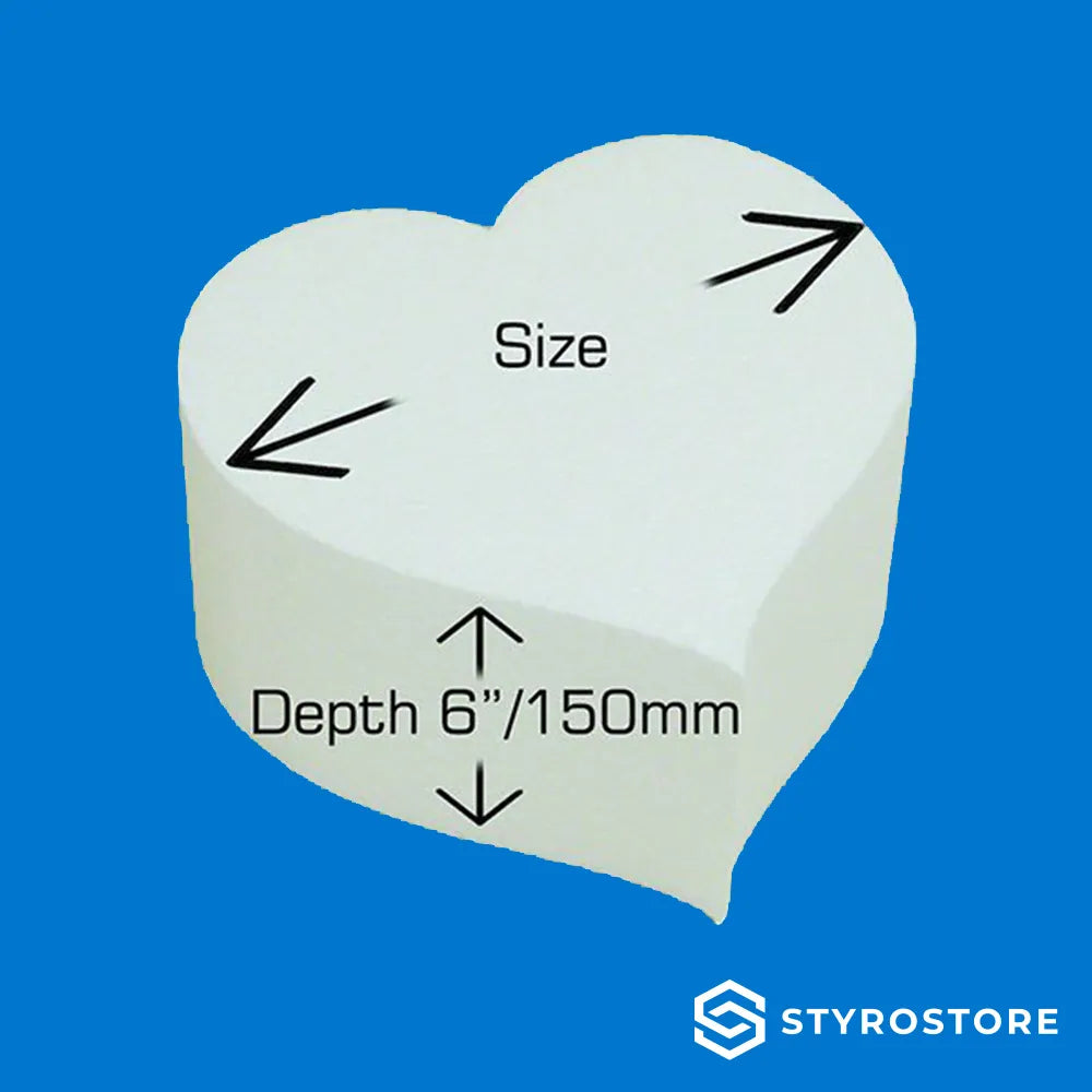 6 inch / 150mm Deep Heart Shape Cake Dummy