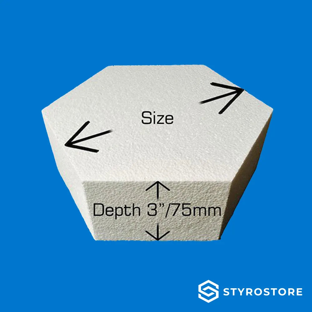 3 inch / 75mm Deep Hexagon Cake Dummy