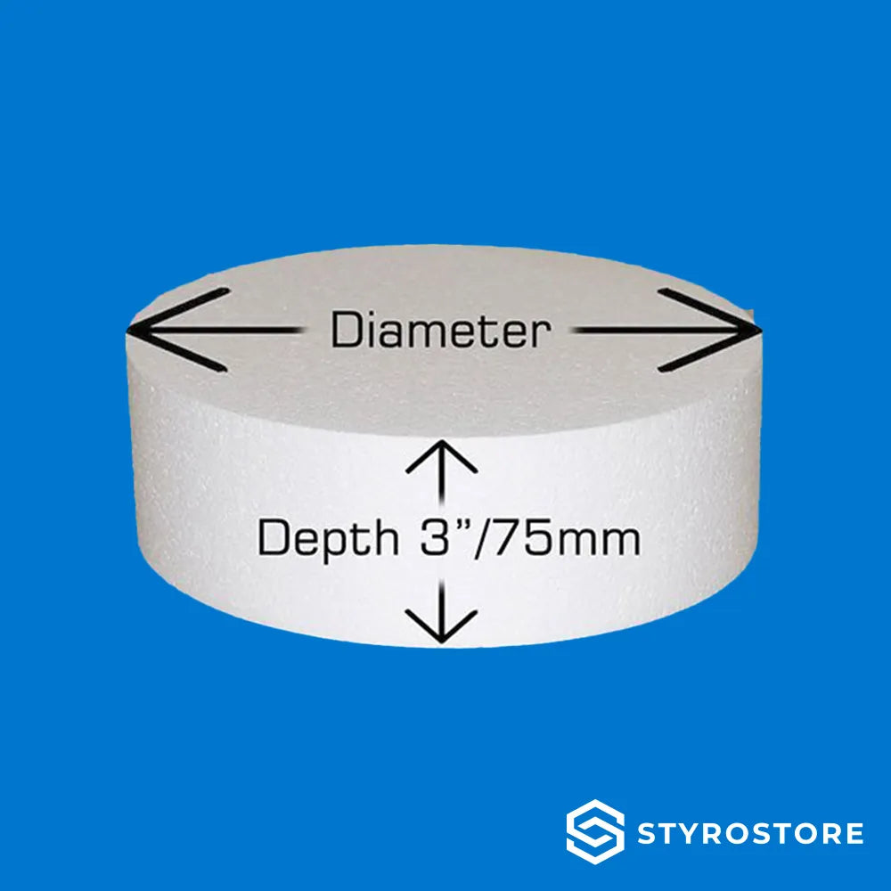 3 inch / 75mm Deep Round Cake Dummies